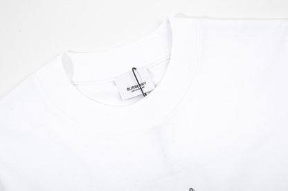 Round neck embroidered classic logo printed short sleeves