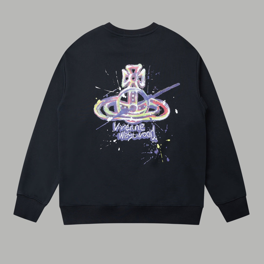 Early autumn graffiti letter pullover round neck hoodie