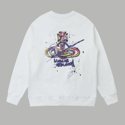 Early autumn graffiti letter pullover round neck hoodie