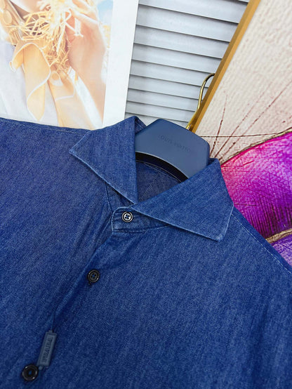 Casual denim long sleeved shirt