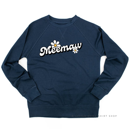 DAISY - MEEMAW (2 e's) - w/ Full Daisy on Back - Lightweight Pullover Sweater