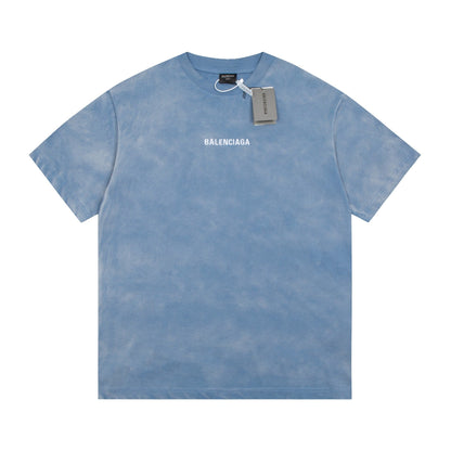 logo embroidered gradient distressed short sleeves