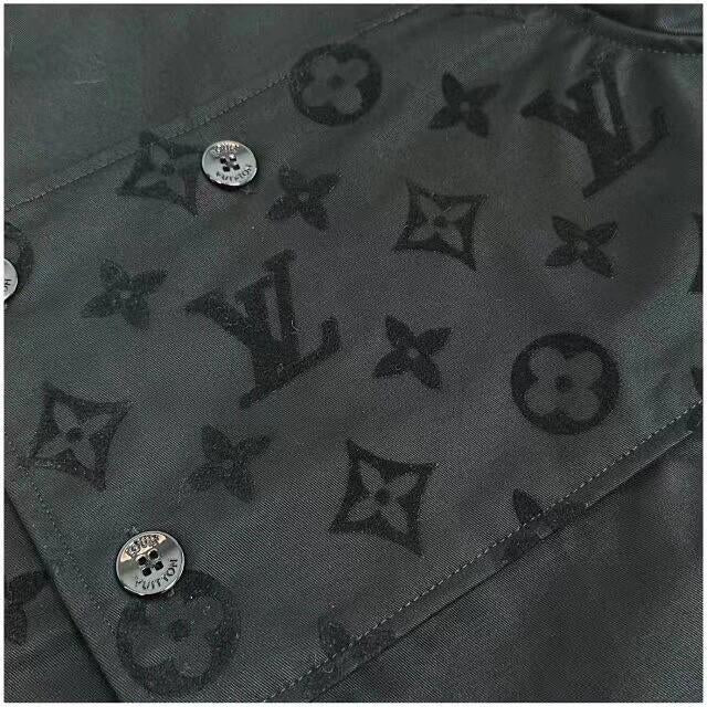 black logo denim jacket