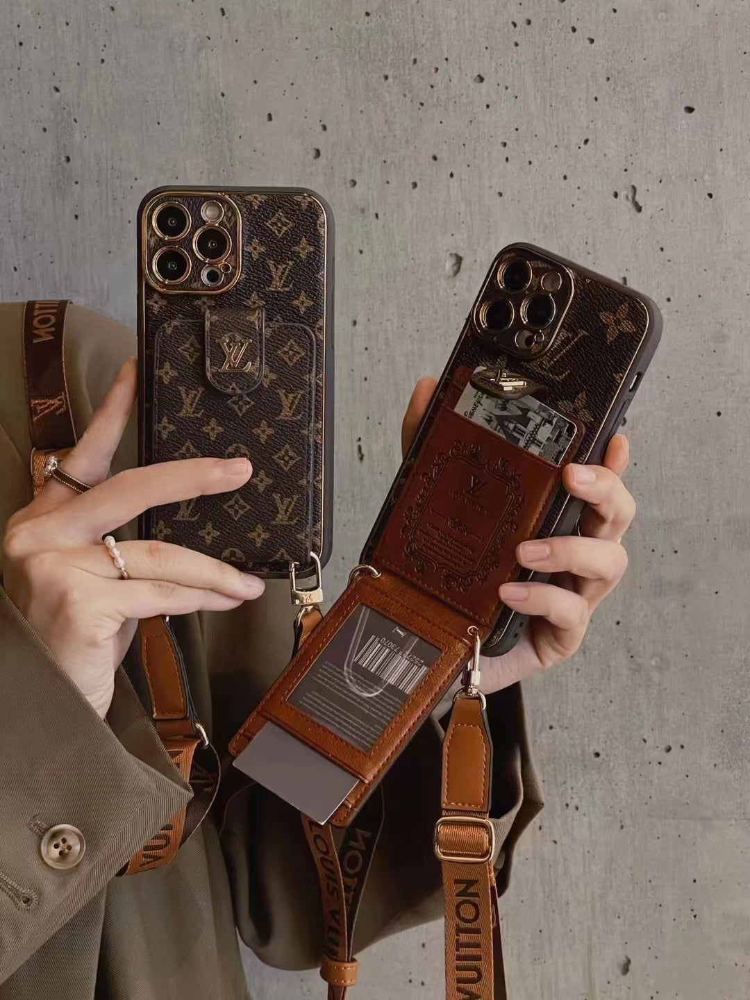 Cross-body presbyopic wallet phone case