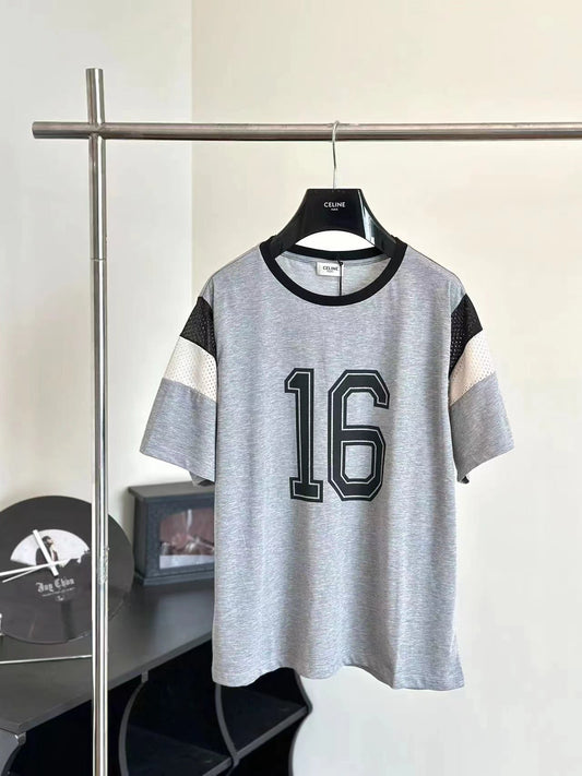 24ss Gray No. 16 sporty style cotton T-shirts