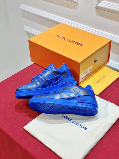 Limited edition checkerboard electric blue shoes