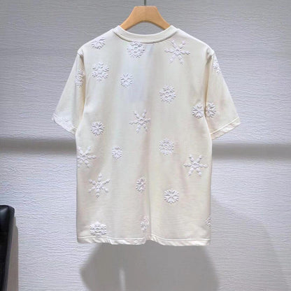 Snowflake embroidered T-shirt