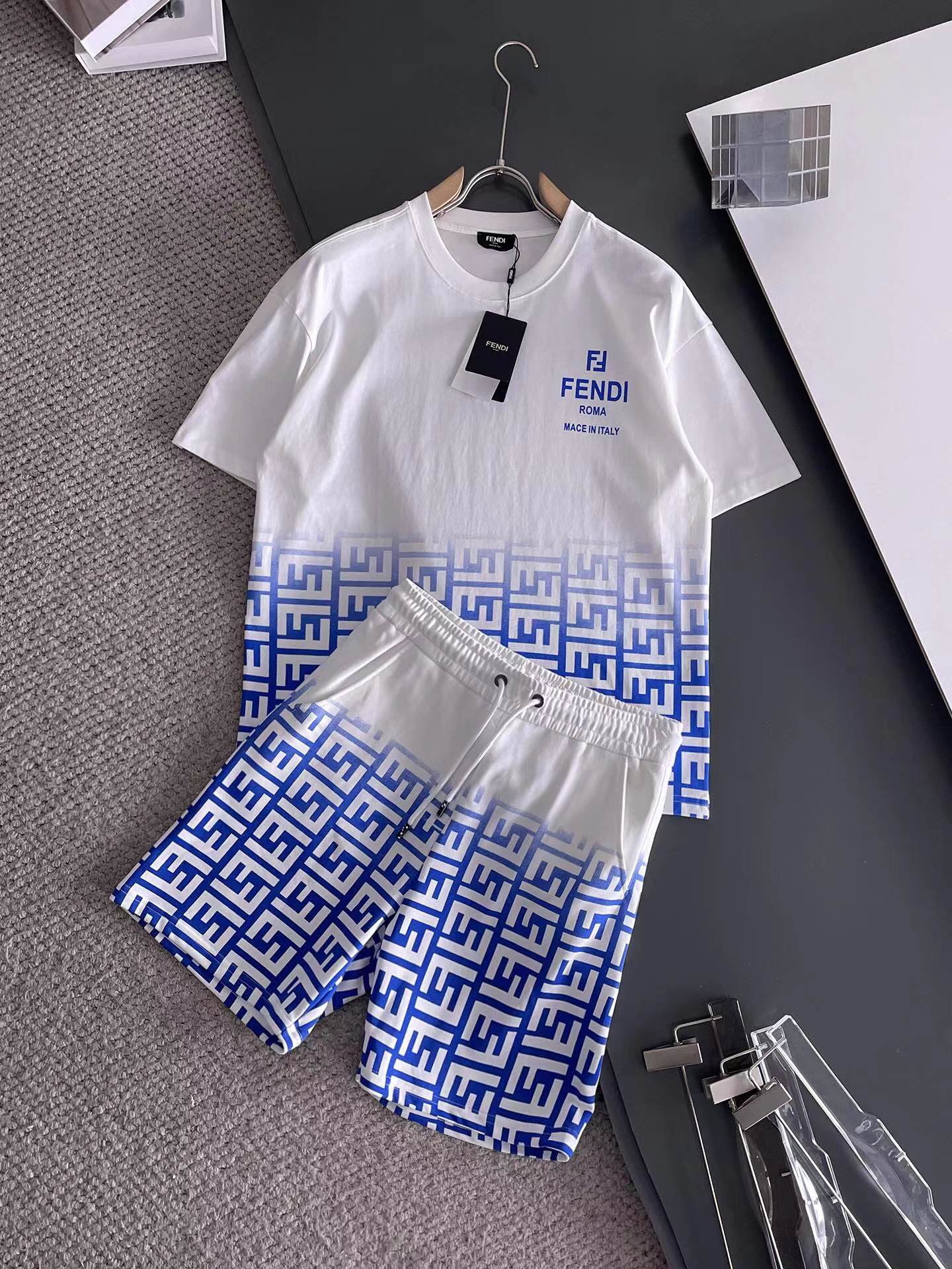 24 Summer printed letter casual suit