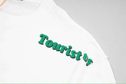 Green letter logo cotton T-shirt