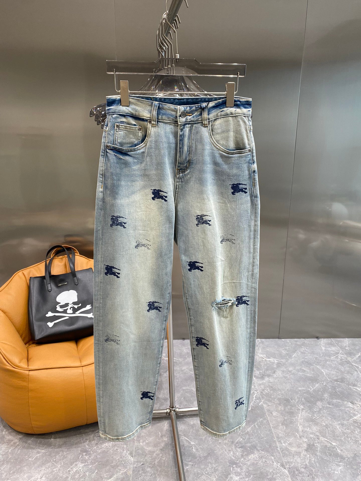 24SS Small floral light jeans