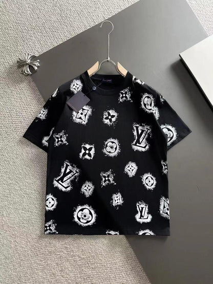 All-over small logo round neck short-sleeved T-shirt