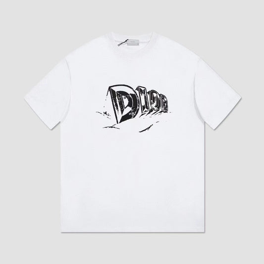 3D letter logo crew neck T-shirt