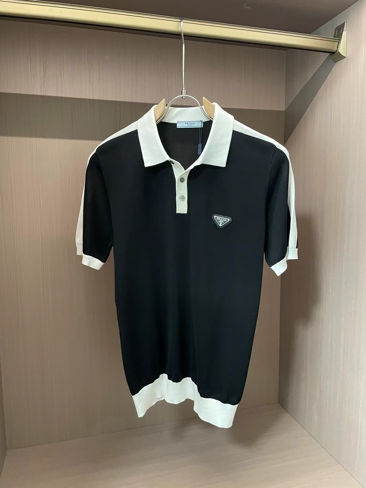 Black classic style polo