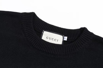 Fuzzy letter wool sweater