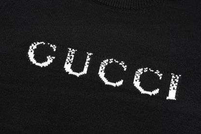 Fuzzy letter wool sweater