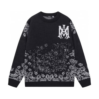 Embroidered seahorse wool sweater