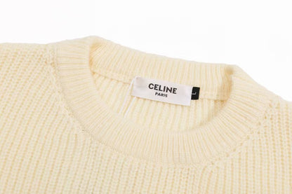 Classic embroidered letter round neck wool sweater