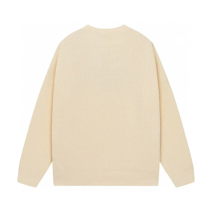 Classic embroidered letter round neck wool sweater