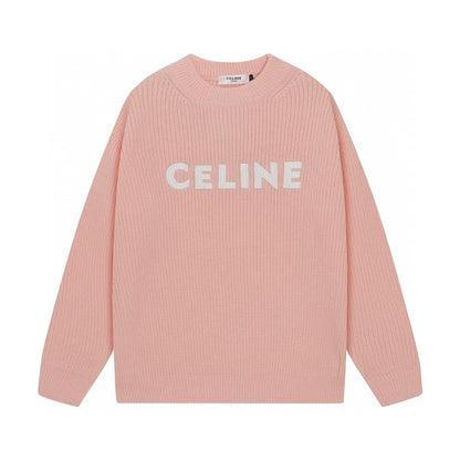 Classic embroidered letter round neck wool sweater