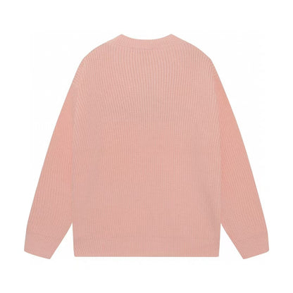 Classic embroidered letter round neck wool sweater