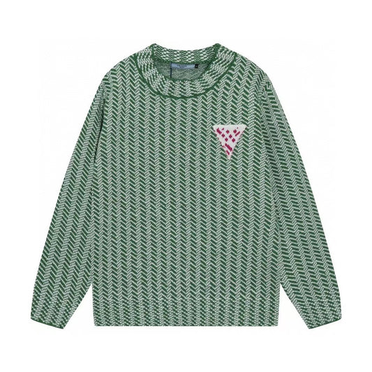 Logo patterned jacquard sweater