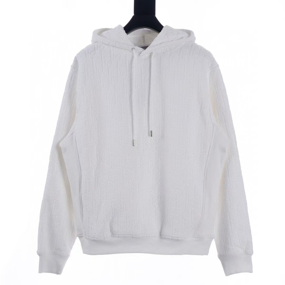 Plucked full letter hooded sweatshirt jacket