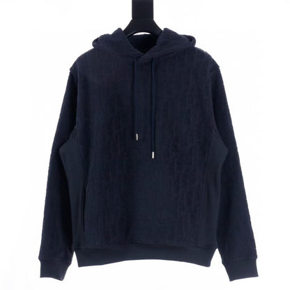 Plucked full letter hooded sweatshirt jacket