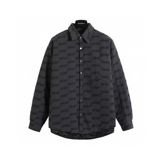 New logo lock jacquard lapel shirt cotton jacket