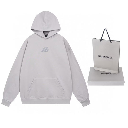 Reflective letter hooded sweatshirt