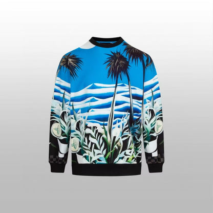 New coconut tree round neck hoodie