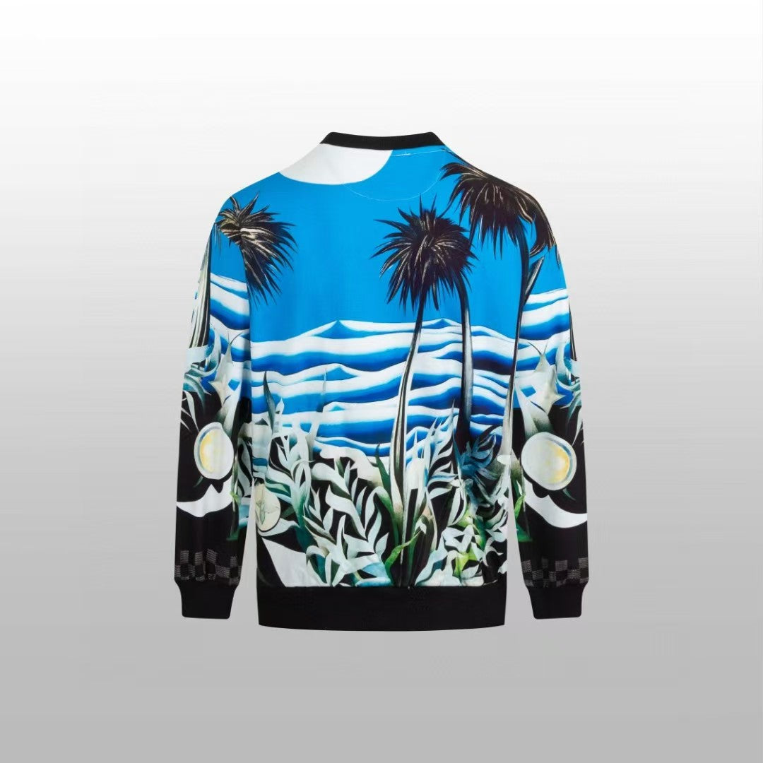 New coconut tree round neck hoodie