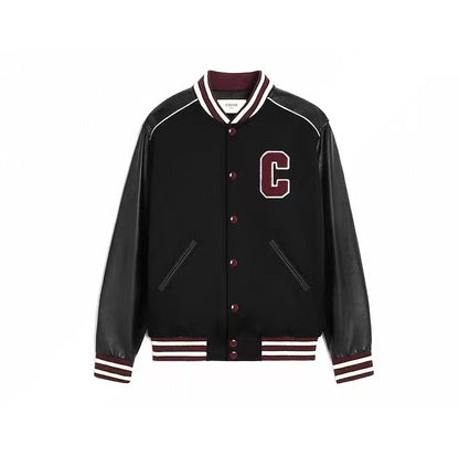 Black and red color baseball jacket