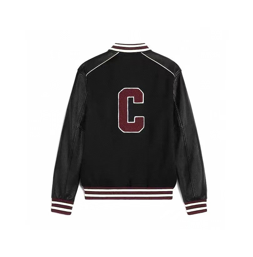 Black and red color baseball jacket