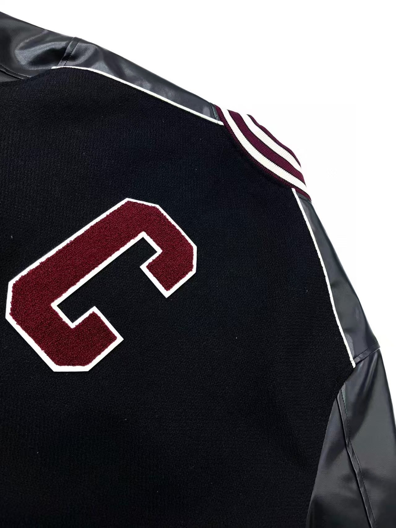 Black and red color baseball jacket