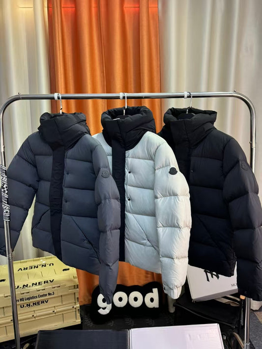 Three color short down jacket