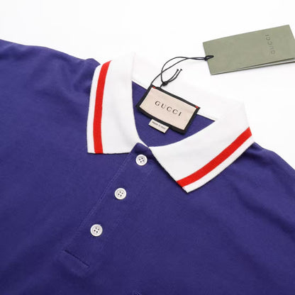 Collar woven short sleeved polo shirt