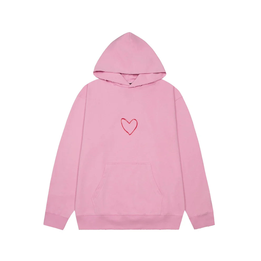 Valentine's Day limited edition hoodie with heart-shaped logo at the front and back