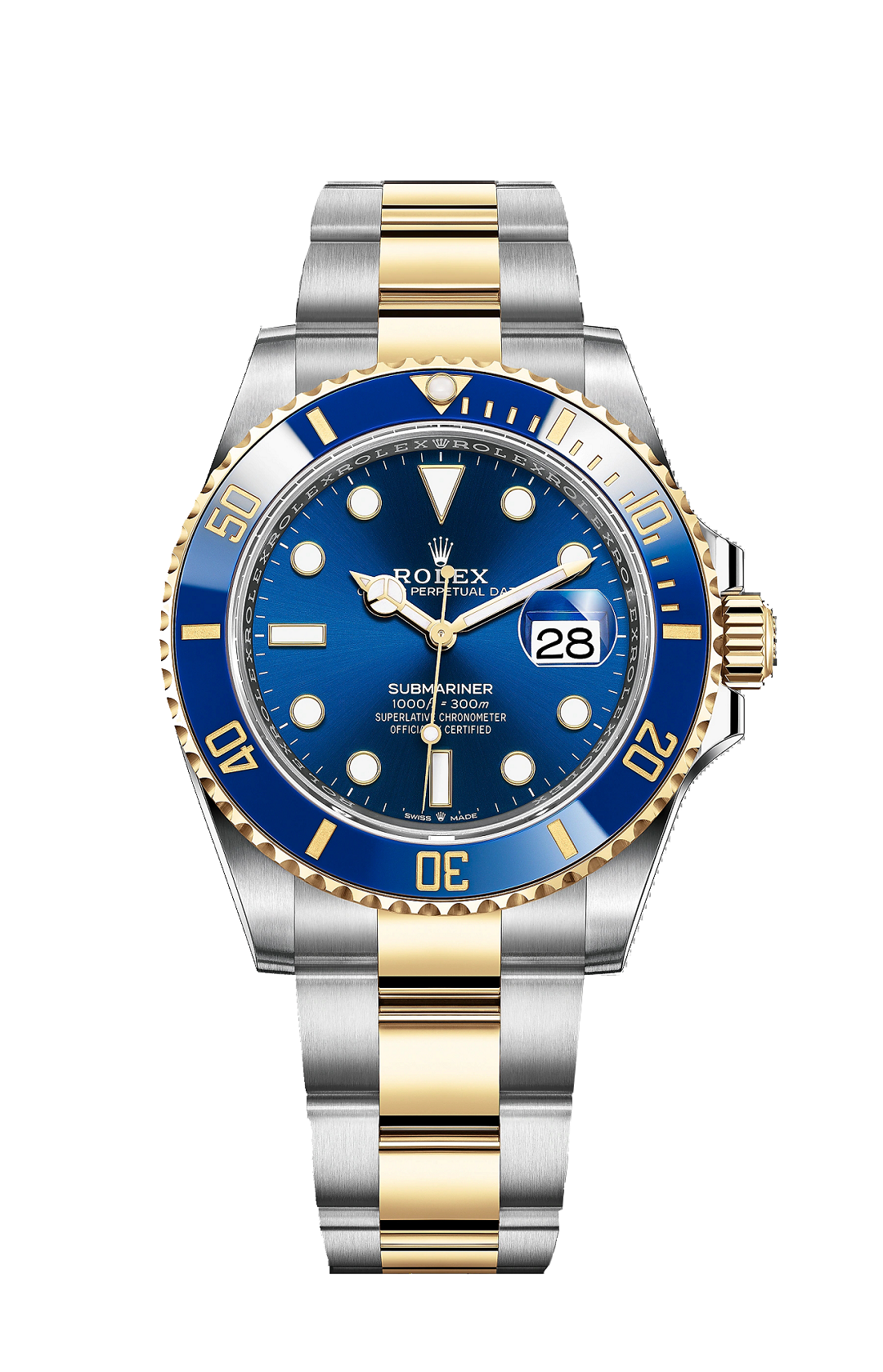 BLUE DIAL Watch - Silver Gold-41MM