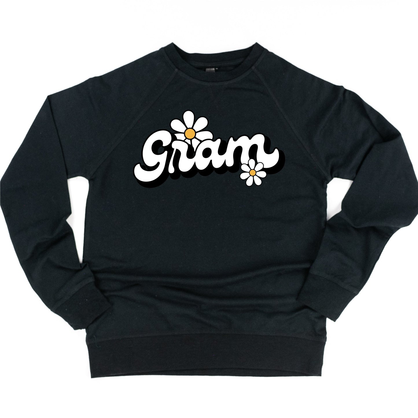 DAISY - GRAM - w/ Full Daisy on Back - Lightweight Pullover Sweater