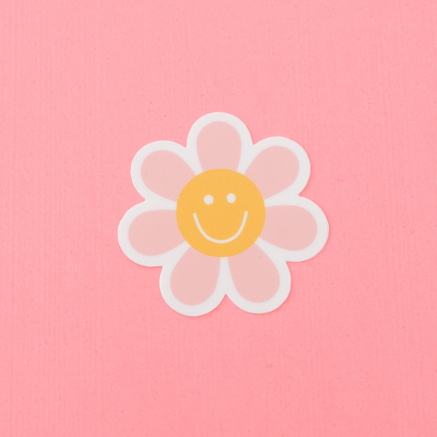 LMSS® STICKER - FLOWER PETALS SMILEY (pink petals / yellow smiley center)