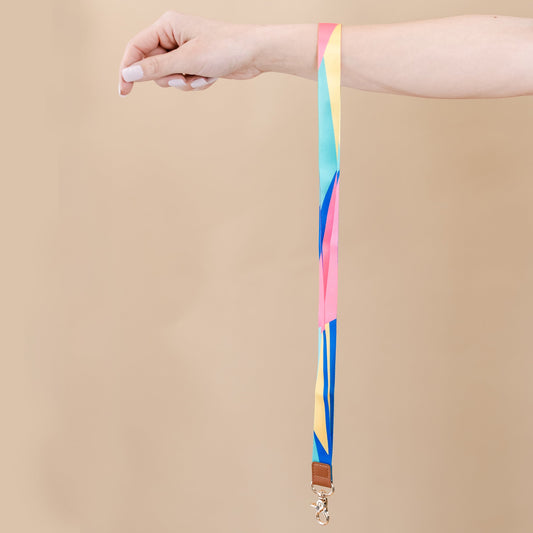 LMSS® LANYARD - Straight Line Geometric - Blue, Yellow, Pink, Green