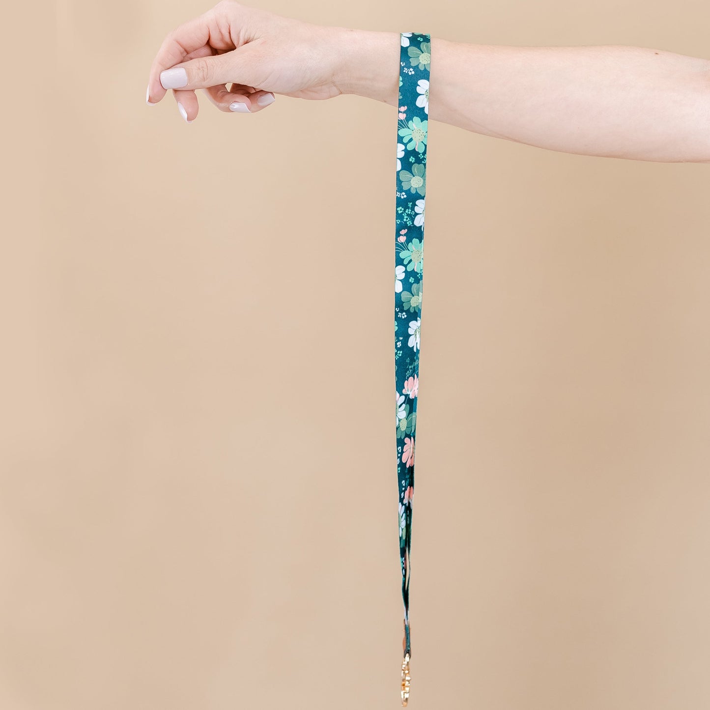 LMSS® LANYARD - Emerald Green w/ Mint Florals