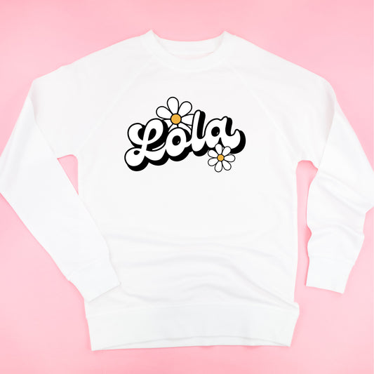 DAISY - LOLA - w/ Full Daisy on Back - Lightweight Pullover Sweater