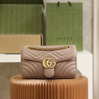 milk tea color Small GG Marmont 2.0 Shoulder Bag