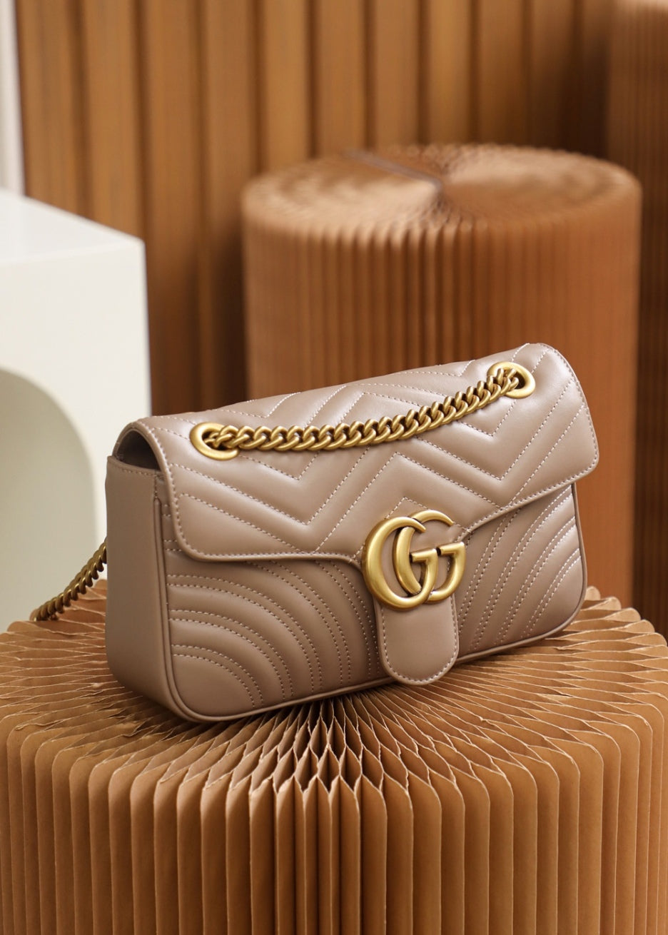 milk tea color Small GG Marmont 2.0 Shoulder Bag