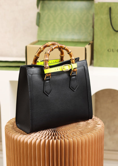 Diana small tote bag black leather