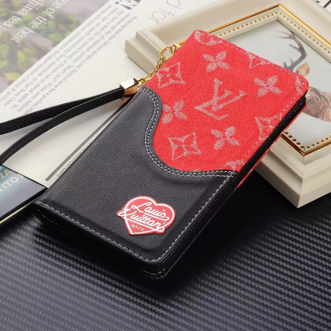 Luxury Denim Leather Wallet Card Holder Filp Case For iPhone