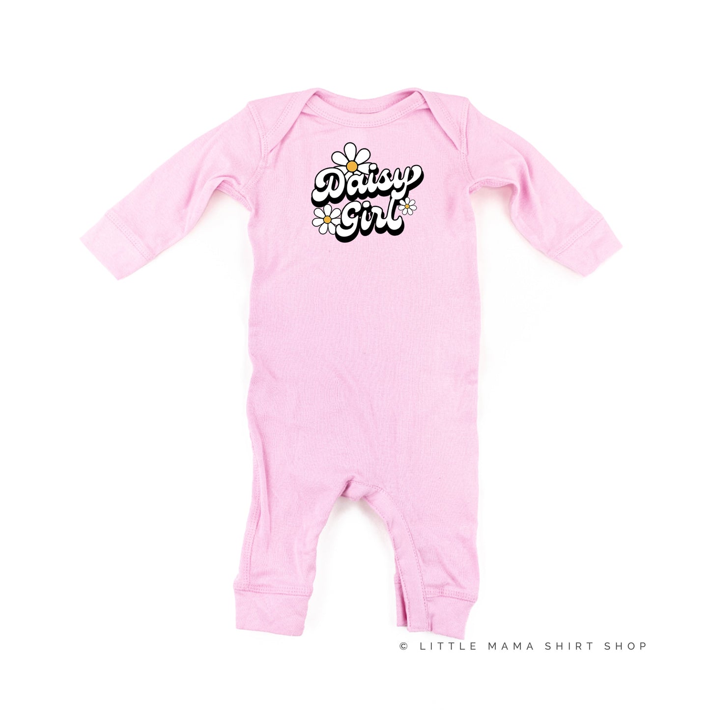 DAISY GIRL - w/ Full Daisy on Back - One Piece Baby Sleeper