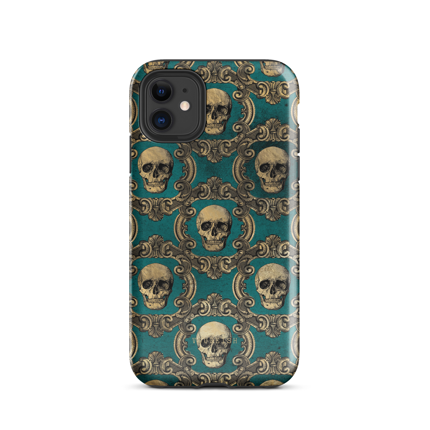 Golden Swirls and Skulls | Protective Phone Case