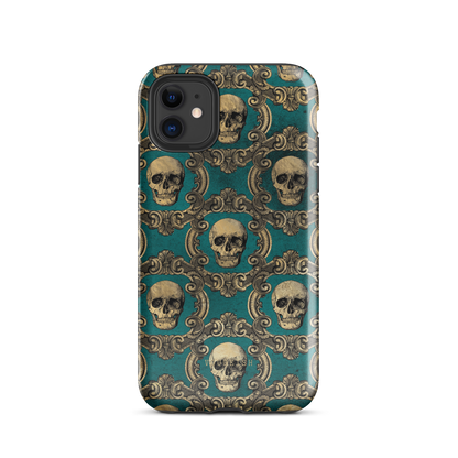 Golden Swirls and Skulls | Protective Phone Case